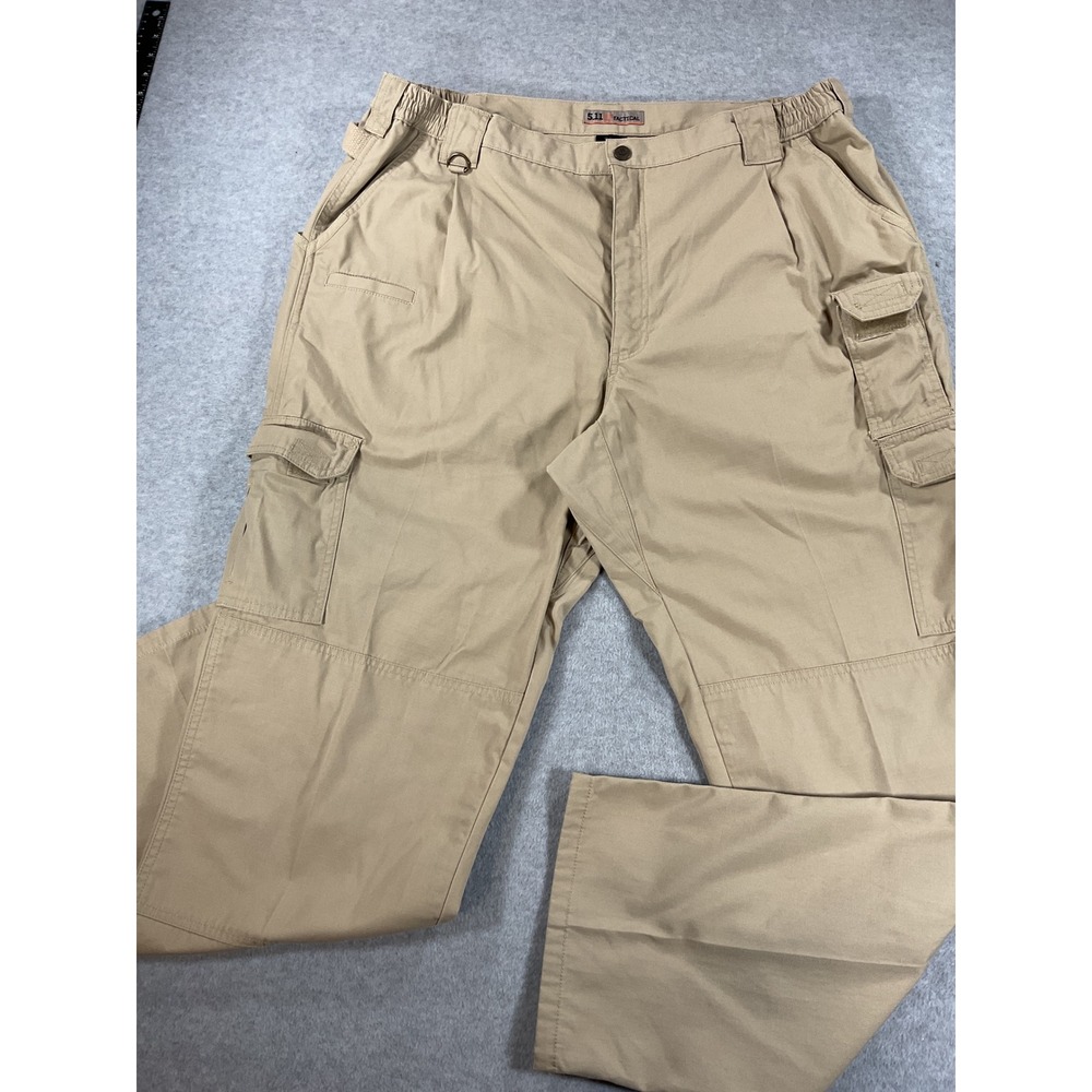 5.11 Tactical Mens Khaki Tan Ripstop Cargo Pants 42x34 Utility Work Outdoor 2758